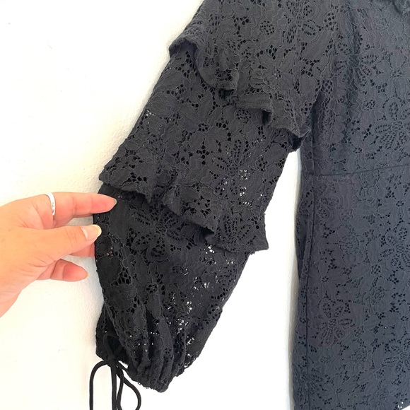 Tularosa Revolve Black Lace Lindsey Ruffle Mini Dress - Picture 13 of 17